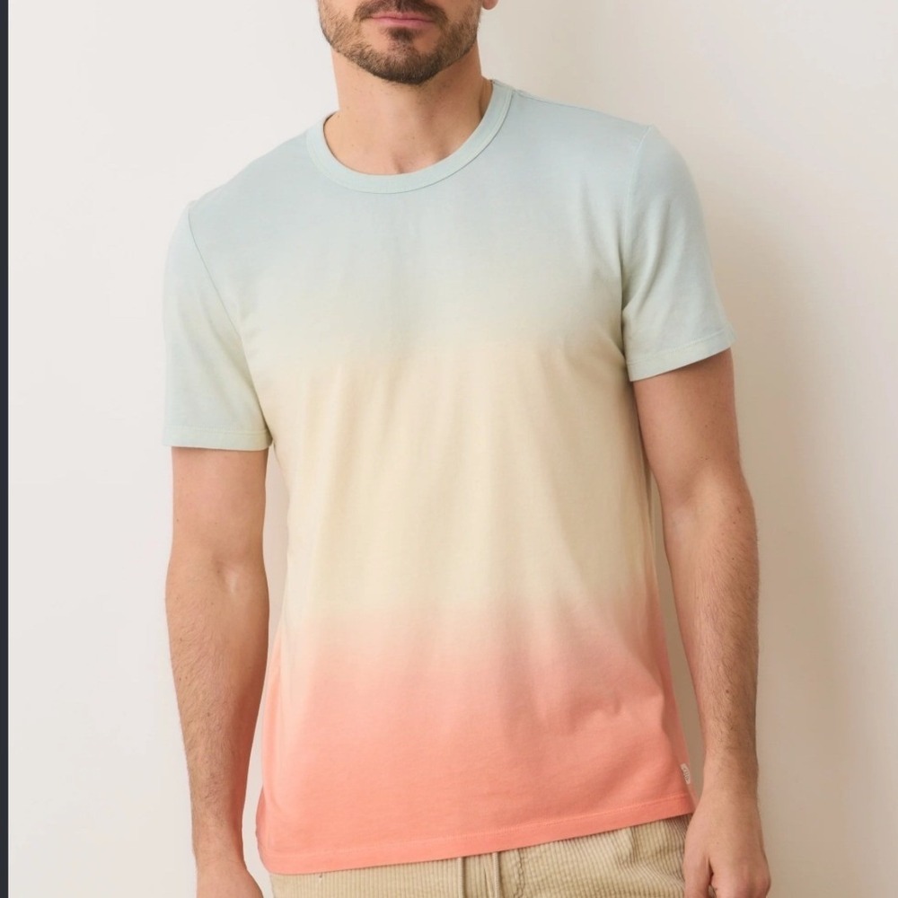 Marine Layer Mens Signature Crew Tee Ombre Dip Dye Size Medium
